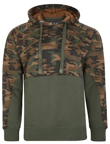 KAM Camouflage Kapuzenpullover mit Reißverschluss Khaki